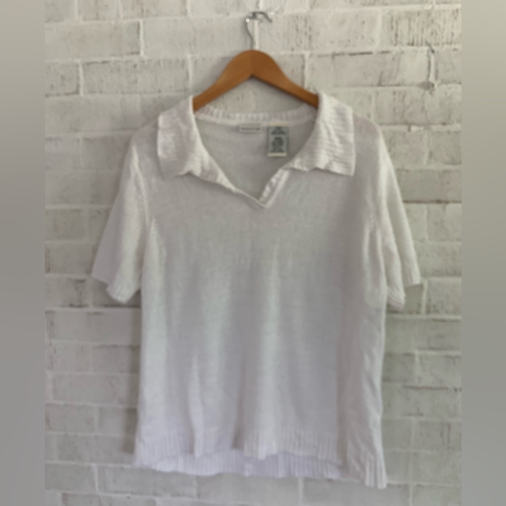 Vintage White Stag Off White Polo Sweater Size Large
